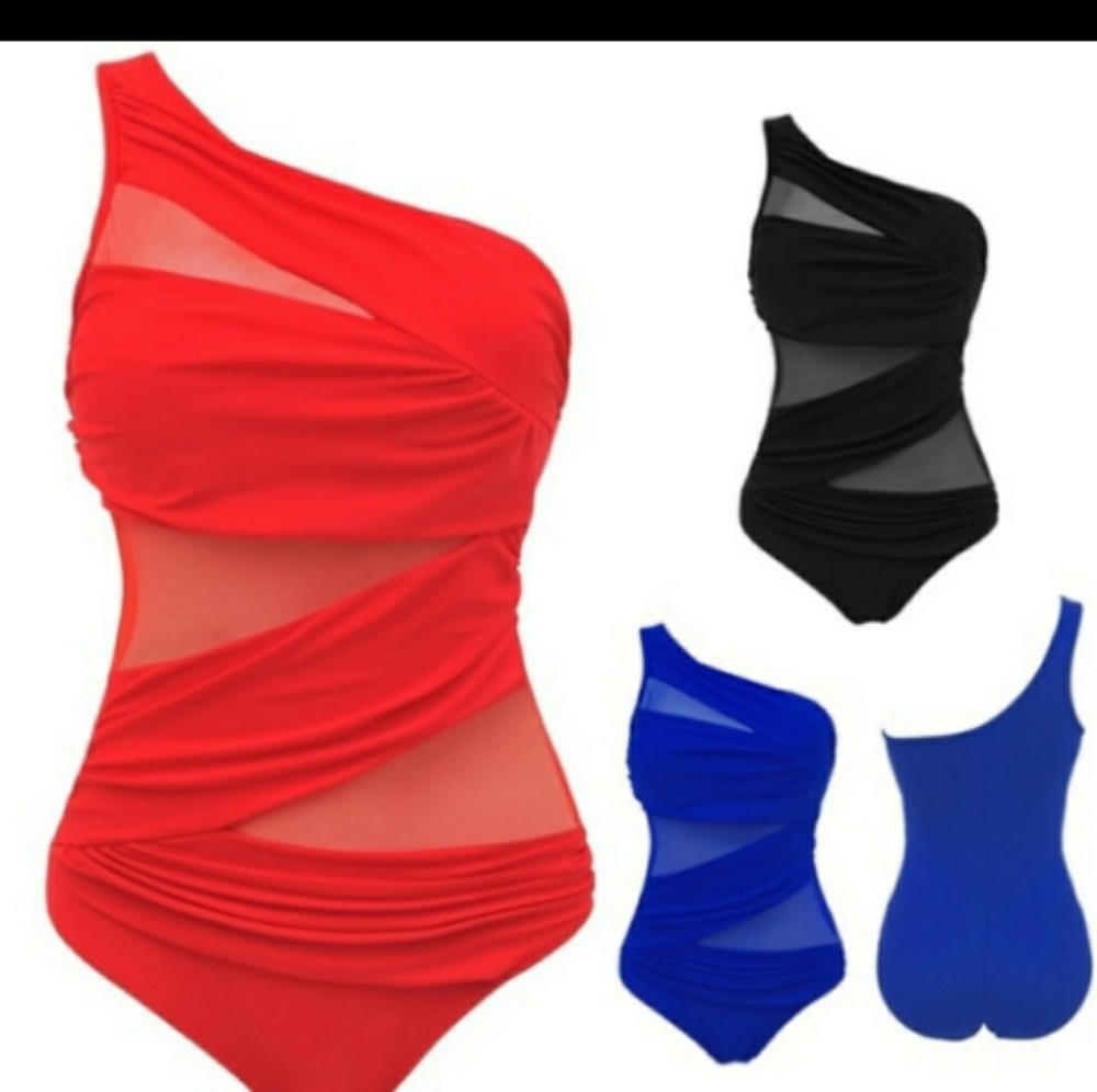 🔥💥😎😲one shoulder sheer monokini 3xl